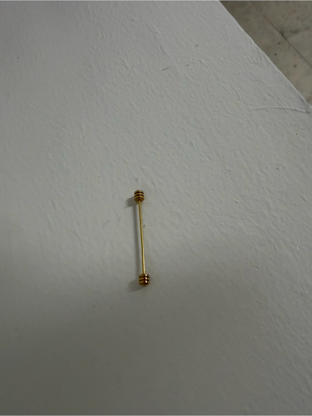 Vintage Gold Tone Barbell Collar bar Mid century formal